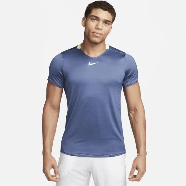 NikeCourt Dri-FIT Advantage Men's Tennis Top - Blue - 50% Recycled Polyester