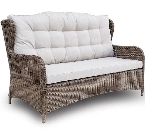 Rosebud Wicker Outdoor Lounge Sofa (3-seater) — Brown by FurnitureOkay