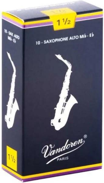 Vandoren SR2115 Alto Sax Traditional Reeds Strength 1.5; Box of 10