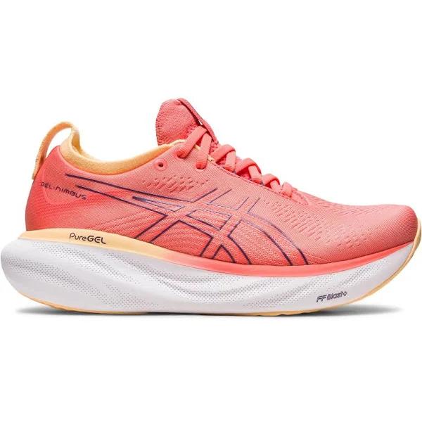 ASICS Womens GEL-Nimbus 25, 7.5 / Orange