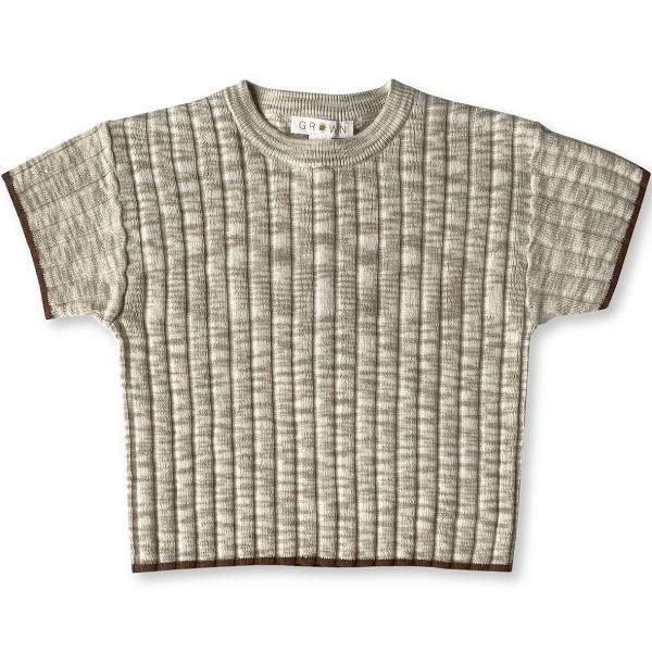 Knitted Rib Tee - Latte 000