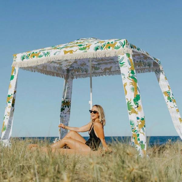 Swinging Safari Beach Cabana with Detachable Side-Wall