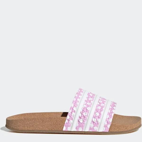 Adidas Adilette Slides - Women's - Bliss Lilac / Cloud White / Gum - 11