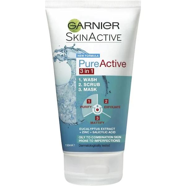 Garnier Pure Active 3 in 1 Wash Scrub & Mask 150ml