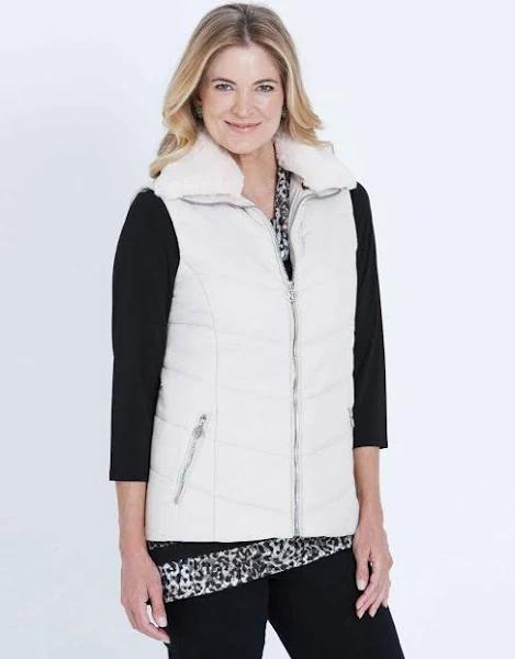 Noni B Sleeveless Fur Collar Puffer Vest - EOFY Sale