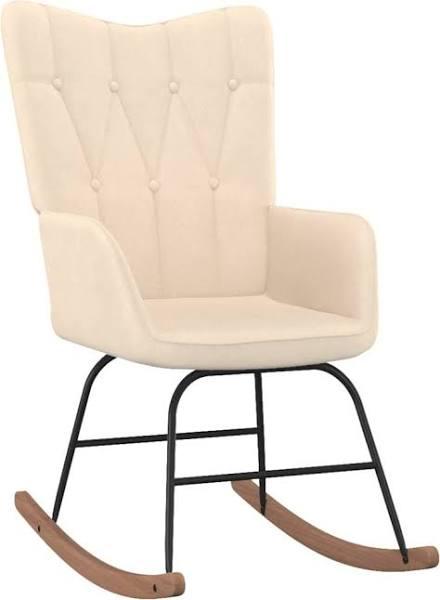 vidaXL Rocking Chair Cream Fabric