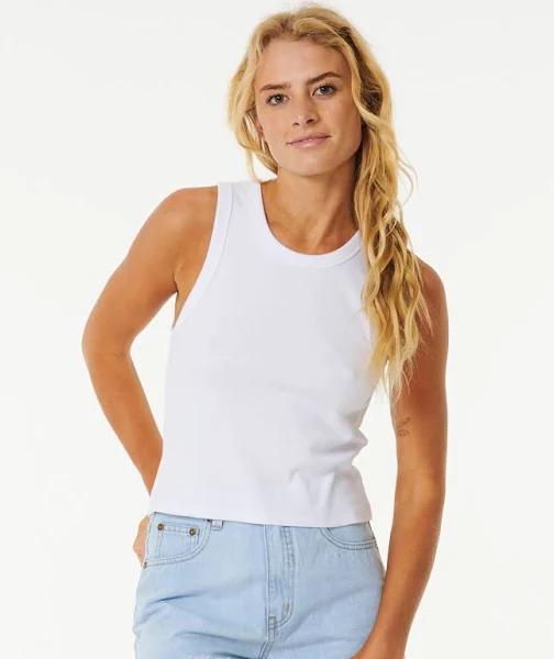 Rip Curl Classic Ribbed Tank. Optical White Size XXL