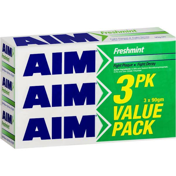 Aim Toothpaste Freshmint 90g x 3 Pack