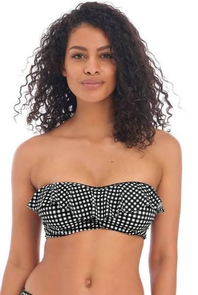 Freya Swim Check In Bandeau Bikini Top Black White | AS201910BLK | Poinsettia - 36FF Monochrome