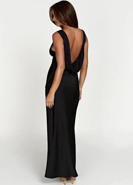 Nadia Maxi Satin Dress with Back Cowl | Black | MESHKI Maxi Dresses | Size XXS | in Multiple Sizes & Styles | AfterPay Available