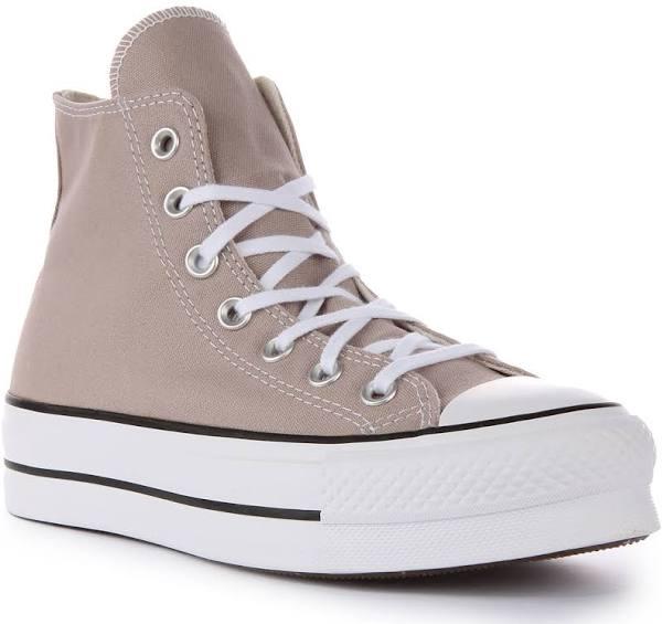 Converse Taupe Chuck Taylor All Star Lift Platform High Top Sneakers