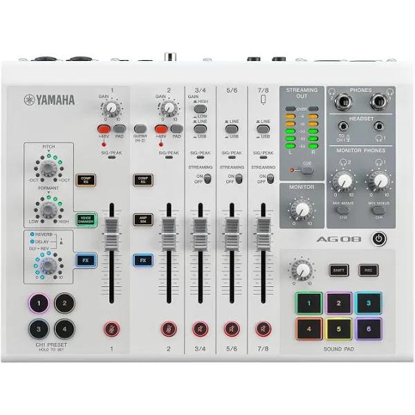 Yamaha AG08W Live Streaming Mixer - White