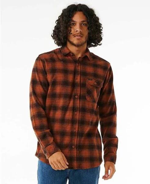 Rip Curl Mens Grinners Flannel Brick / 3XL