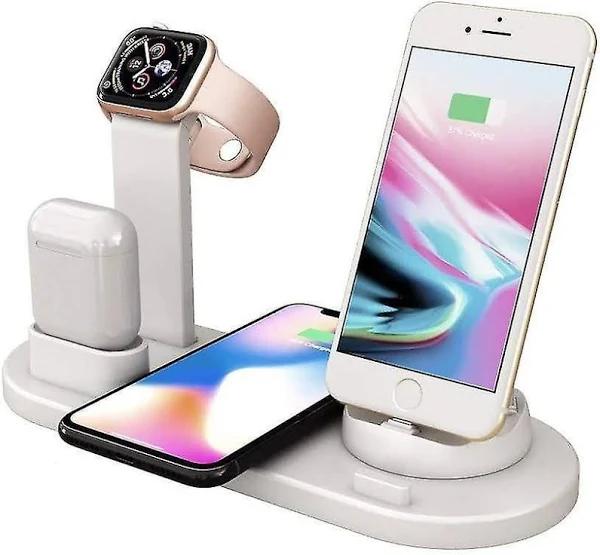 4-in-1 Charger Stand Wireless Charging Station For Multiple Devices 3-in-1 Rotating Plug Multi-Device Charger For Apple Product iPhone SE 2020/11/11 /