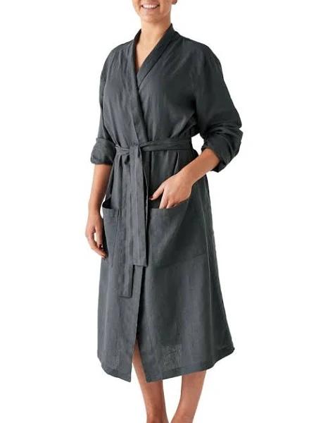 Linen House Lifestyle Nimes Linen One Size Bath Robe Magnet