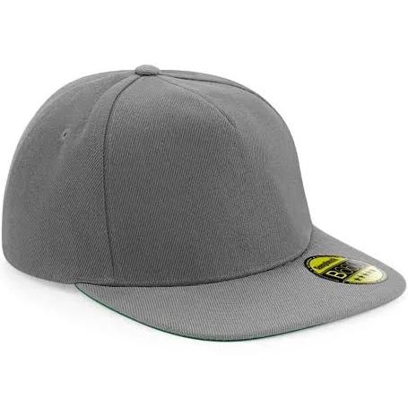 Beechfield Unisex Original Flat Peak Snapback Cap (Pack of 2) Grey/ Grey One Size Acrylic Snapback Cap