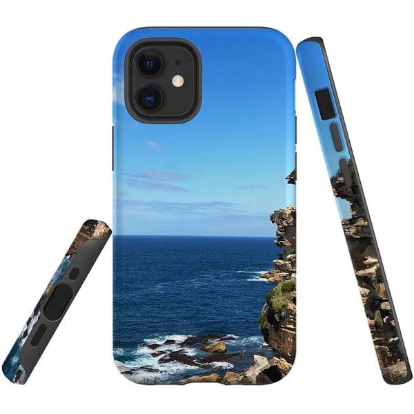 For iPhone 12 Mini Case, Tough Shielding Back Cover, Ocean Cliffs