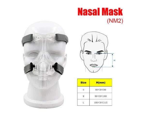 Nasal Mask NM2 for CPAP Masks Interface Sleep Snore Strap w/ Headgear