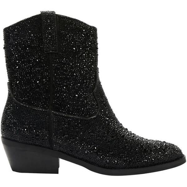 Ravella Lonestar Western Boots in Black Rhinestone Black 7