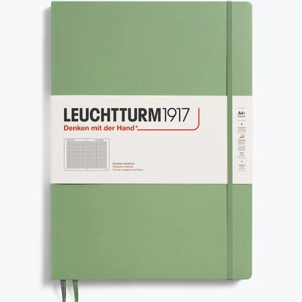 Leuchtturm1917 Hardcover Notebook Master Slim Sage Squared