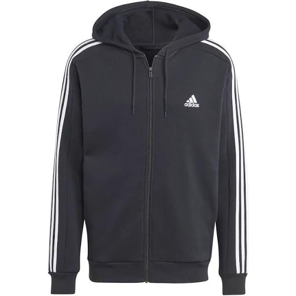 Adidas Essentials Fleece 3S Full Zip Hoodie Blue White - 3XL