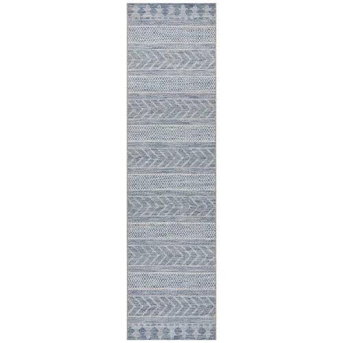 Blue & Natural Flat-Woven Indoor/Outdoor Rug Size: 400 x 80cm - Pay with AfterPay or zipPay On Rugs