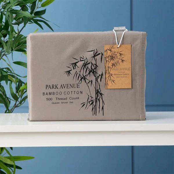 Park Avenue 500 TC Bamboo Cotton Sheet Set Split Queen Pewter