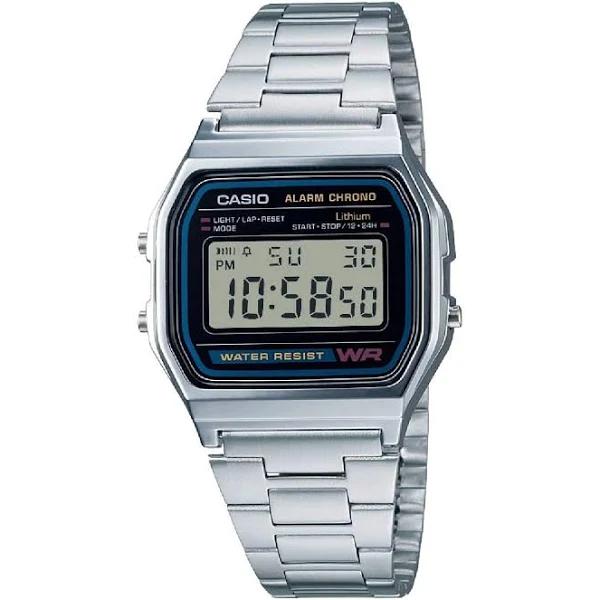 Casio Men's Vintage Digital Watch A158WA-1A, Silver, Stainless Steel