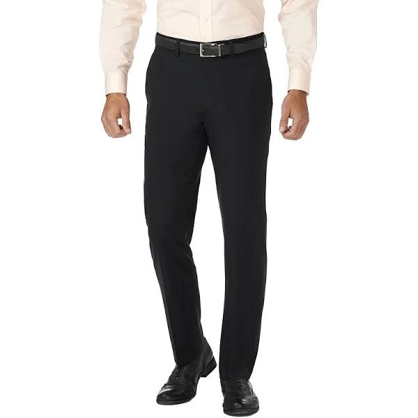 Haggar Mens Pants Black Size 36x32 Slim Dress - Flat Front Stretch