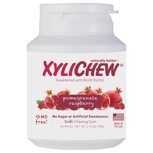 Xylichew Pomegranate Raspberry Gum Jar,0,0 60 Pieces (Pack of 1)