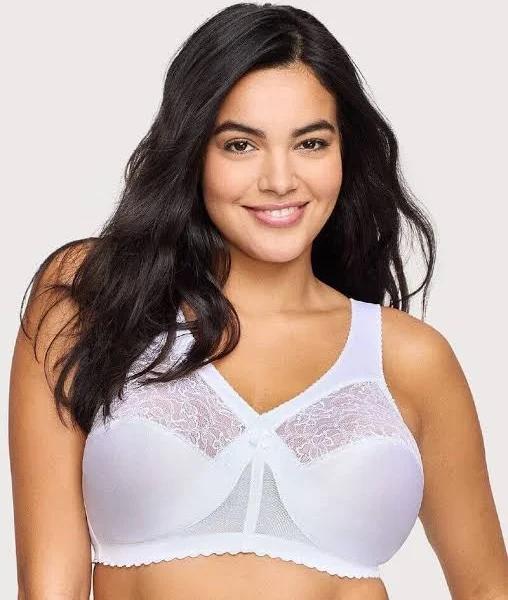 Plus Size Women's Magic Lift Support Wireless Bra 1000 by Glamorise in White (Size 52 D)