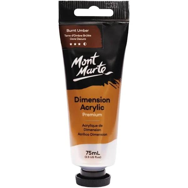 Mont Marte Dimension Acrylic Paint 75ml Tube - Burnt Umber