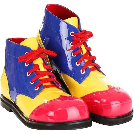 Deluxe Adult Clown Shoes | Adult | Unisex | Blue/Red/Yellow | One-Size | Fun Costumes