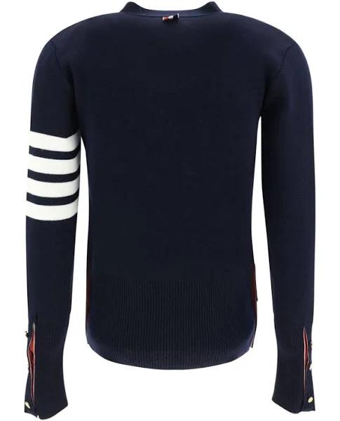 Thom Browne - 4-Bar Knitted Cardigan - Women - Wool - 36 - Blue