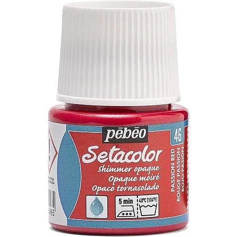 Pebeo Setacolor Opaque Shimmer Fabric Paint 45ml Passion Red