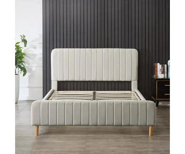 Seneca Upholstered Velvet Bed - Queen Slate - Size: Queen