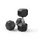 25kg Reeplex Rubber Hex Dumbbell Pair