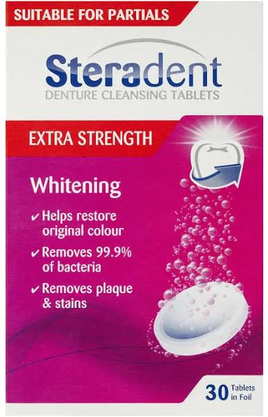 Steradent Extra Strength Whitening 30 Tablets