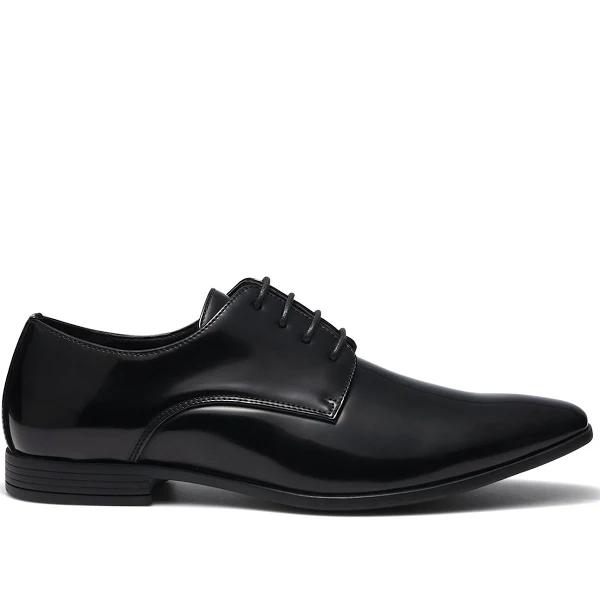 Uncut Phillips Black Patent PU Black Lace Ups Mens Dress Shoes