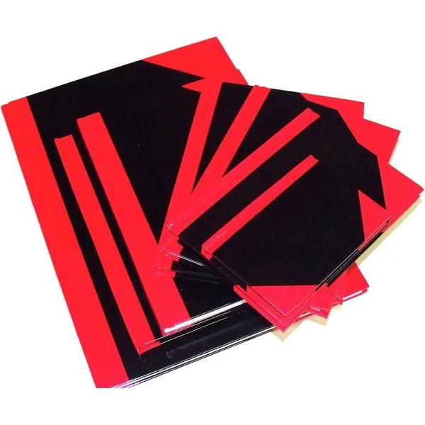 Cumberland Black & Red Notebook Gloss Cover A5 Indexed 100 Leaf