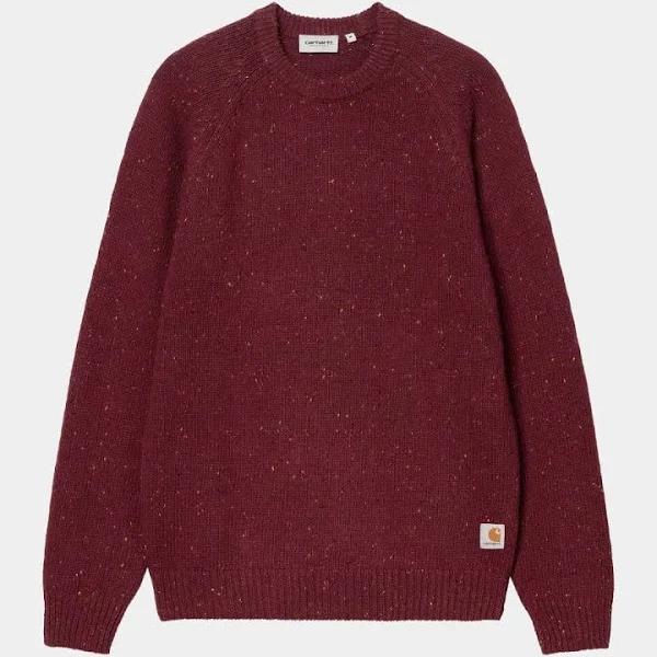 Carhartt WIP Anglistic Sweater Speckled Malbec Colour: Speckled Malbec