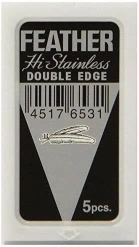 50 Feather Hi-Stainless Platinum Double Edge Razor Blades 5's