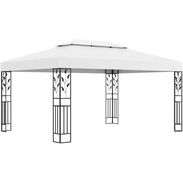 vidaXL - Gazebo with Double Roof - White - 3x4 M