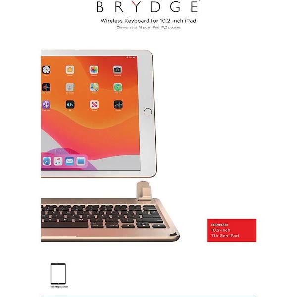 Brydge Bluetooth Keyboard for iPad 10.2 (7th/8th Gen) Gold