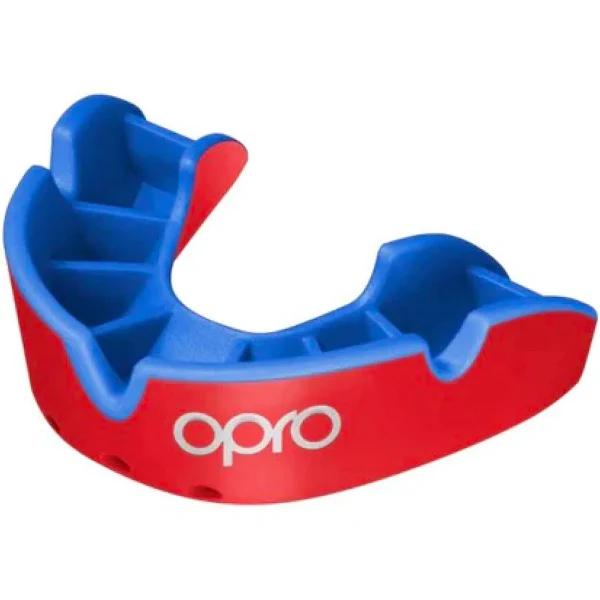 OPRO Mouthguard Silver Youth Red/Navy