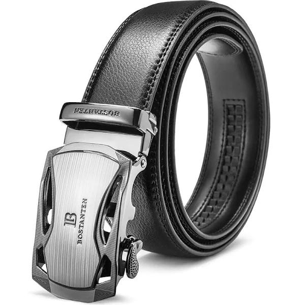 BOSTANTEN Belts Men, Leather Belts for Men Ratchet Dress Belt with Automatic Sliding Buckle