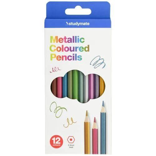 Studymate Pencils Metallic 12 Pack