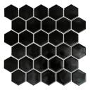 Black Honeycomb Porcelain Mosaic Tile Gloss Swatch - The Build