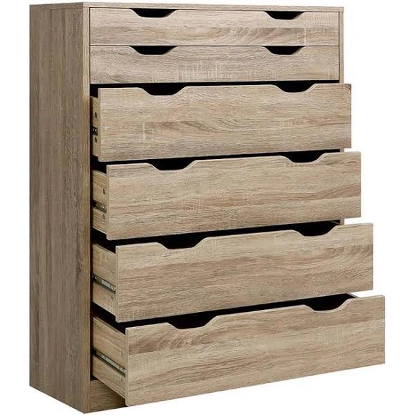 6 Chest of Drawers Tallboy Dresser Table Storage Cabinet Bedroom – Oak