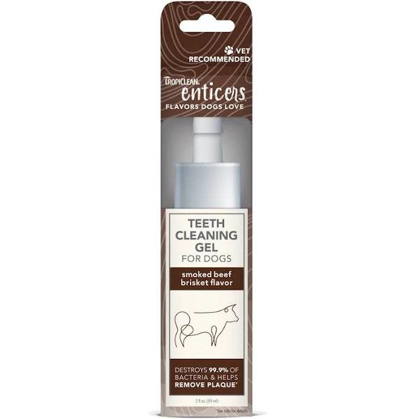 Tropiclean Enticers Dog Teeth Cleaning Gel Smoked Beef Brisket - 59ml